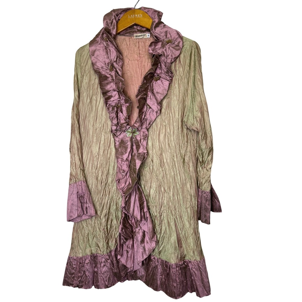 Lee Andersen Crinkle Jacket Small Green/Pink